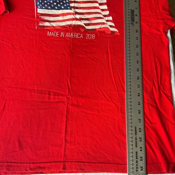 Made In The USA Men’s Short T-shirt size XL (46-48), Red, American Flag - Picture 4 of 7